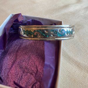 Brushed Sterling Turquoise Cuff Bracelet